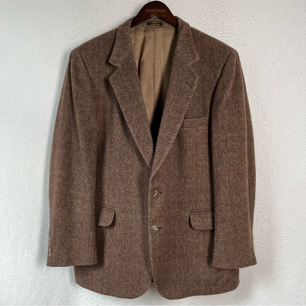 Vintage Camel Hair Collins & Fairbanks men’s jacket brown made in USA sport coat